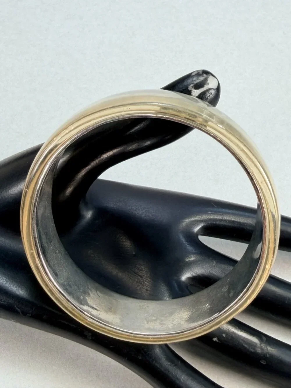 Vintage Lucite & Silver Tone Wide Bangle Bracelet Diamond Lattice Design